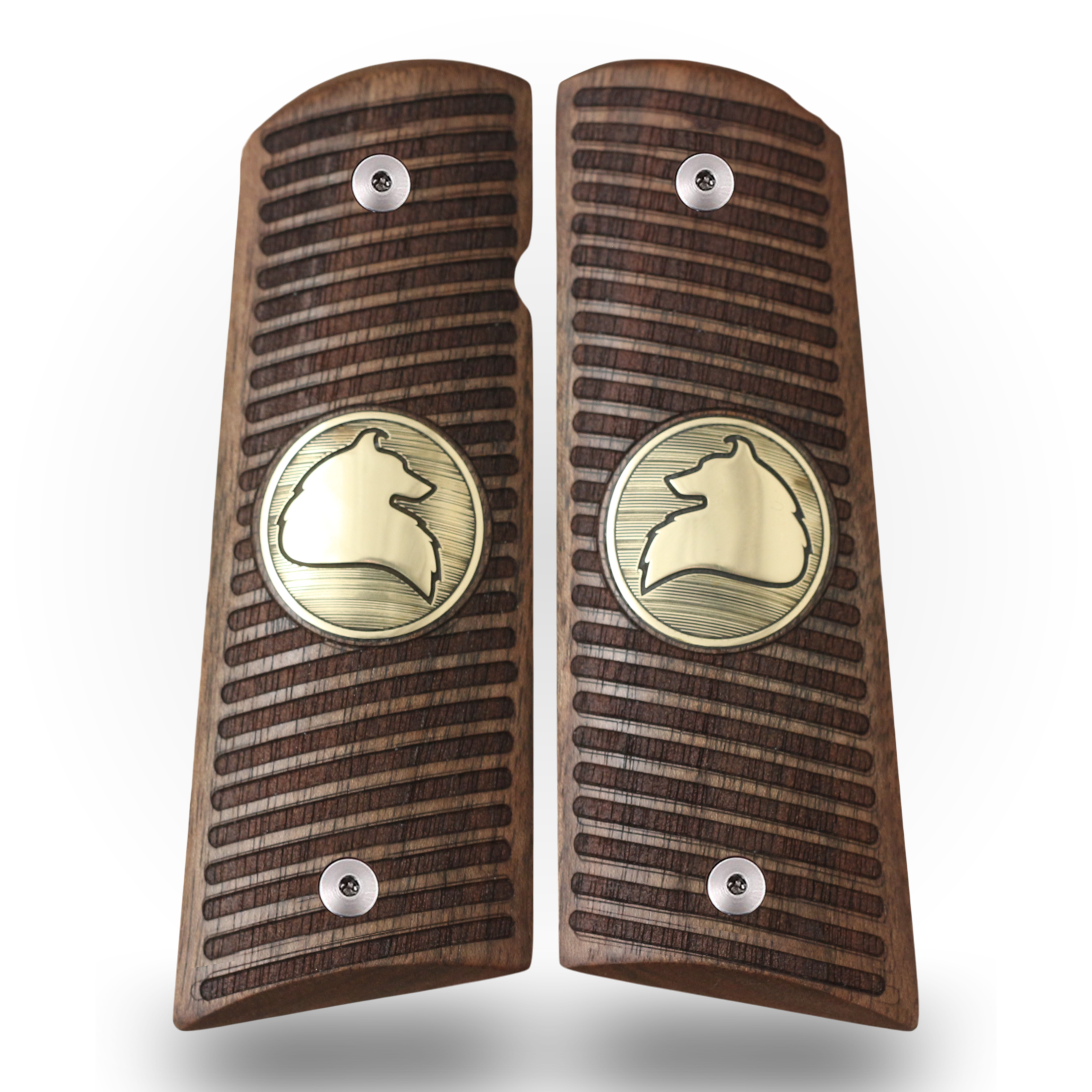 Colt 1911 FIT Model Les Baer, Nowlin, Springfield, Kimber Ceviz Ağacı Pirinç Logo 