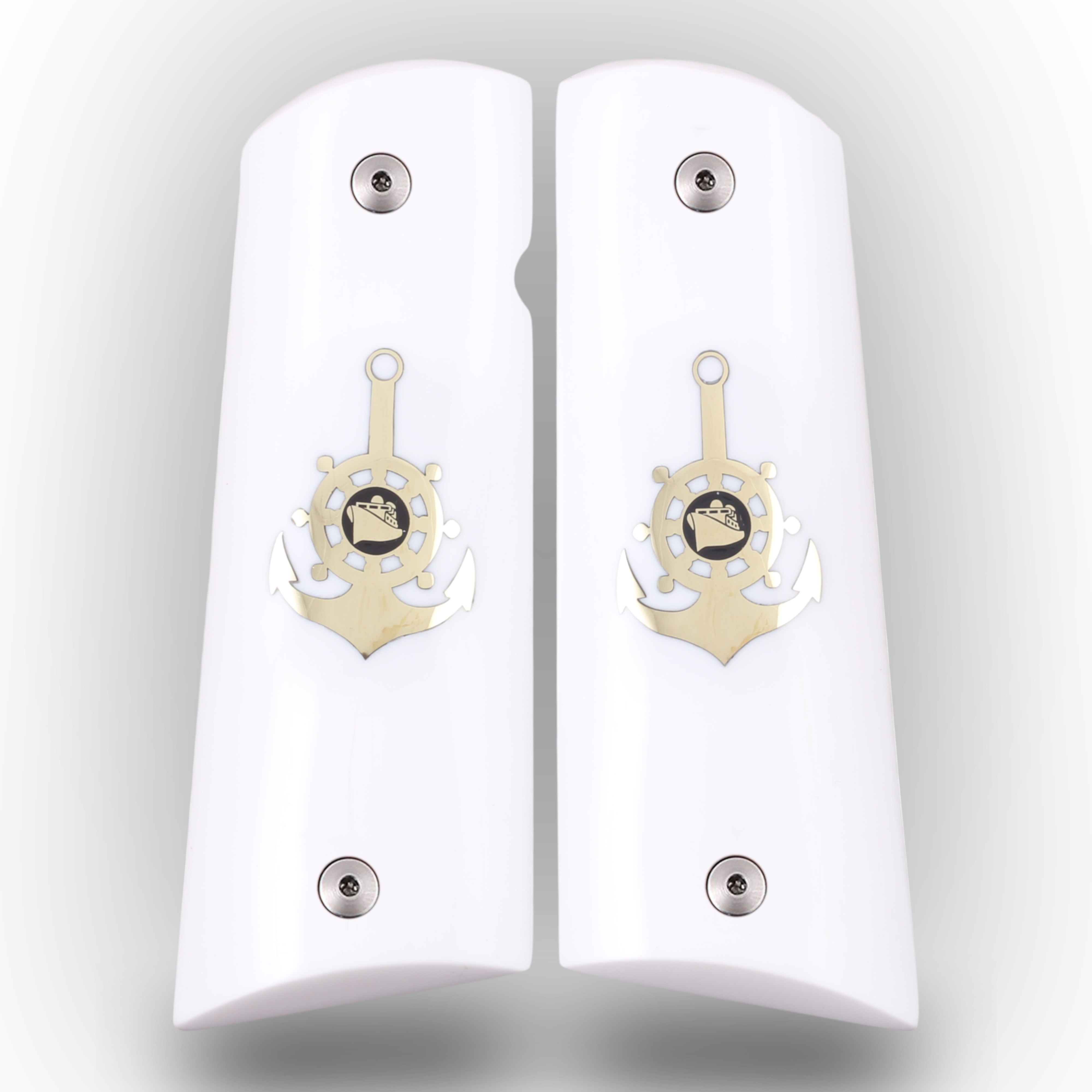 Colt 1911 FIT Model Les Baer, Nowlin, Springfield, Kimber Beyaz Akrilik Pirinç + Mine Logo 