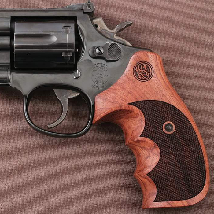 Smith Wesson K/L/X - Frame Round Butt Gül Ağacı Lazer Logo 
