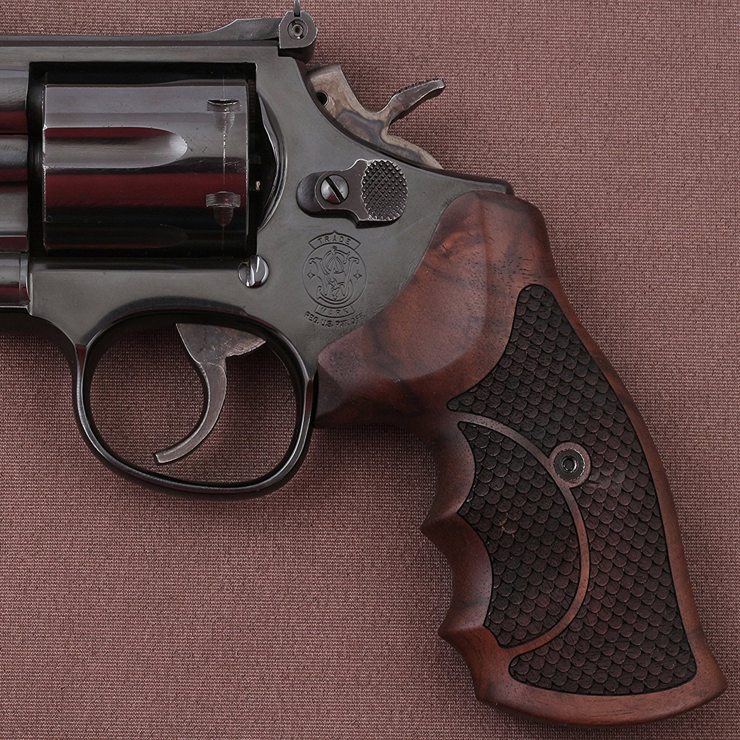Smith Wesson K/L/X - Frame Round Butt Ceviz Ağacı Lazer Logo 