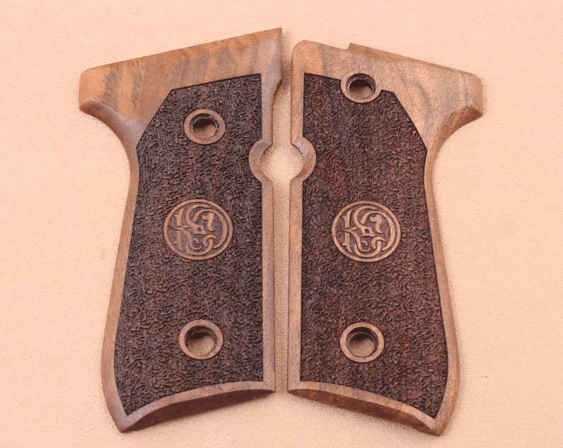 Beretta 92FS, 92, 92F, 92A1, 92FS INOX, 92G, 92D, 96, 96D, 96A1, M9, M9A1 Ceviz Ağacı Lazer Logo 