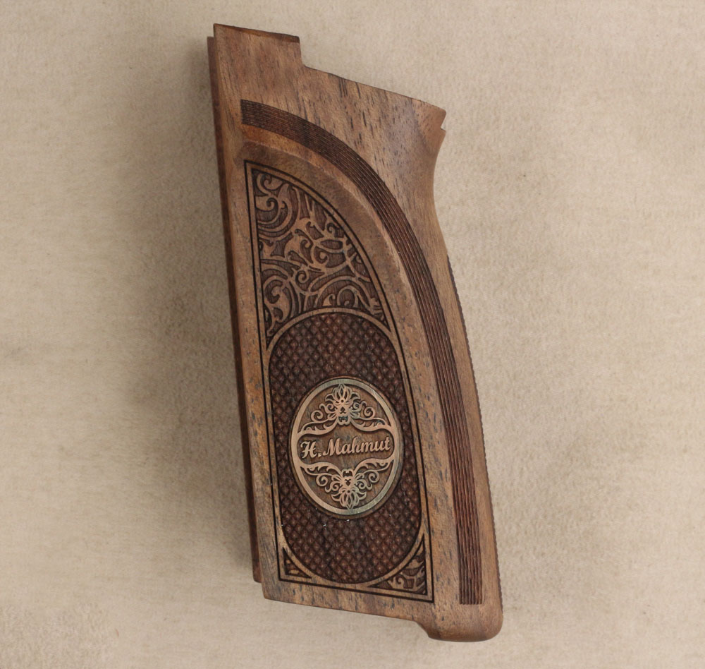 Browning FN HP DA / BDA9 Ceviz Ağacı Pirinç Logo (Büyük) 