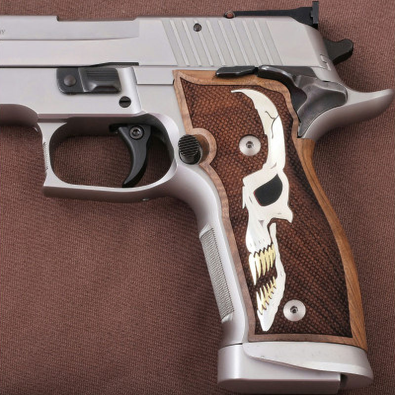 Sig Sauer X-Five P226 / X-Five SO / X-Five AL / X-Six / X-Six AL Ceviz Ağacı Gümüş Logo (Büyük) 
