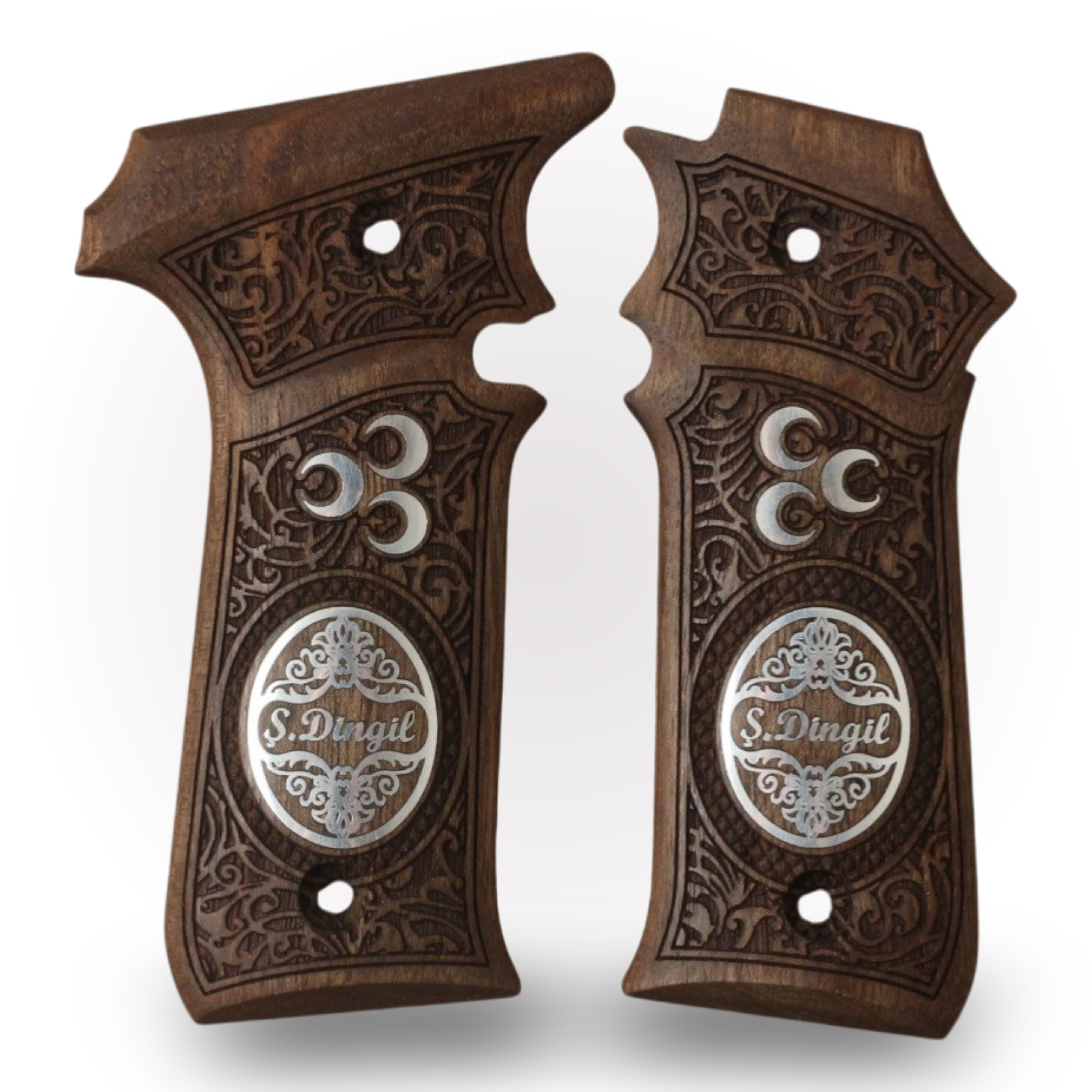 LLama 1911 Style Ceviz Ağacı Gümüş Logo (Büyük) 
