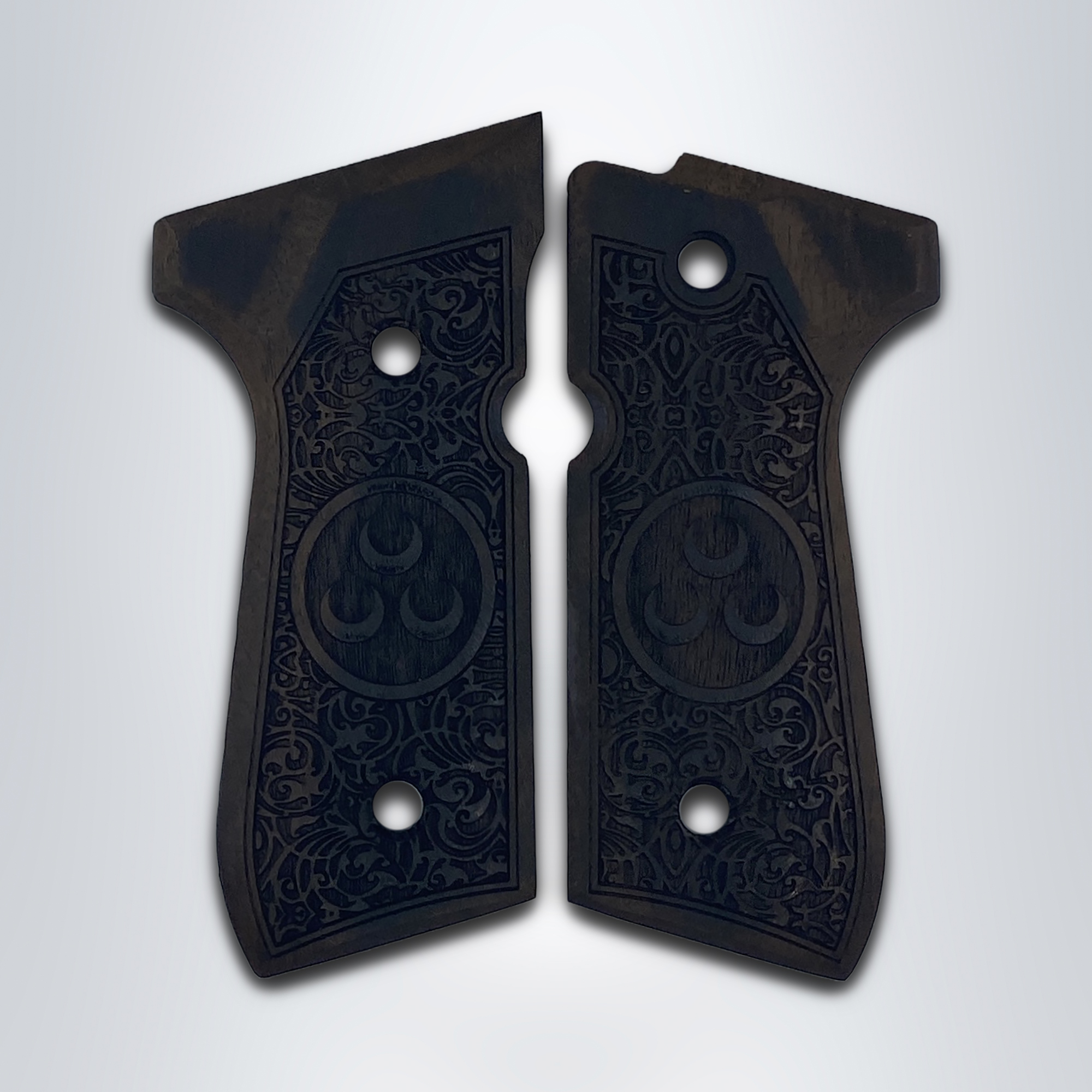 Beretta 92FS, 92, 92F, 92A1, 92FS INOX, 92G, 92D, 96, 96D, 96A1, M9, M9A1 Ceviz Ağacı Lazer Logo 
