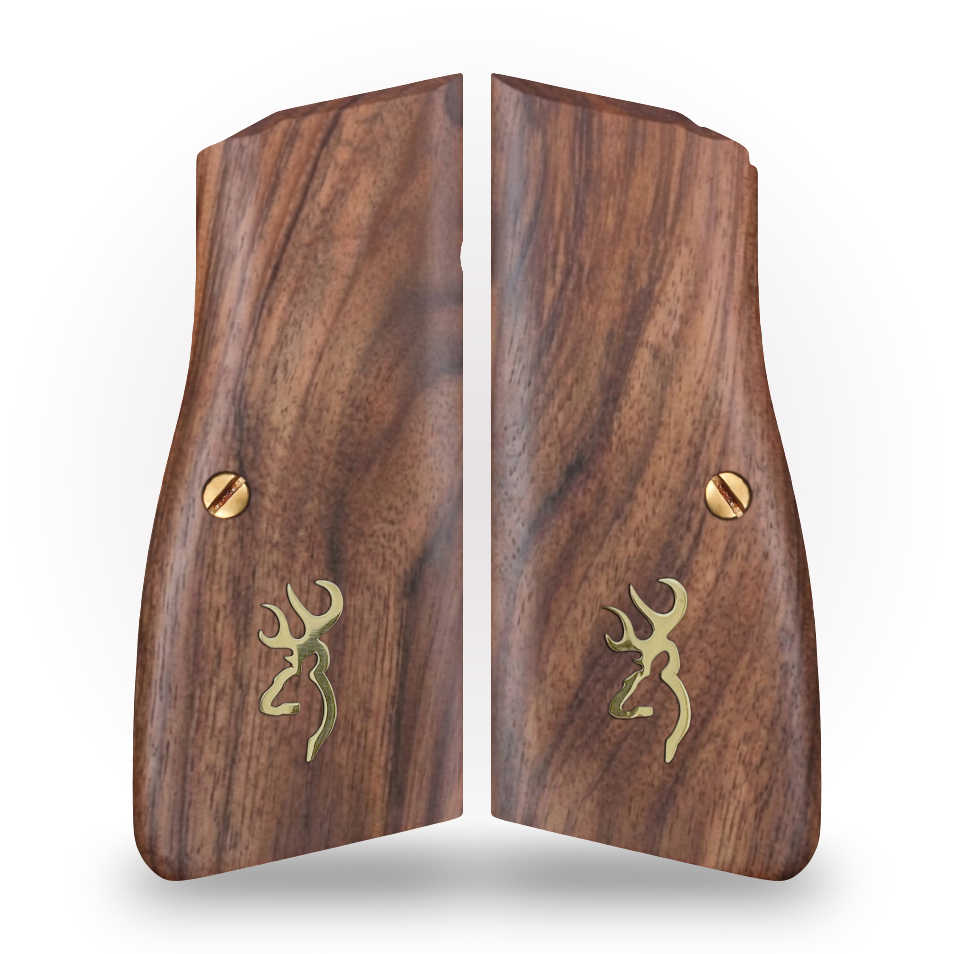 Browning Hi Power MK III - Springfield Sa-35 Special Walnut Grips Metal Logo