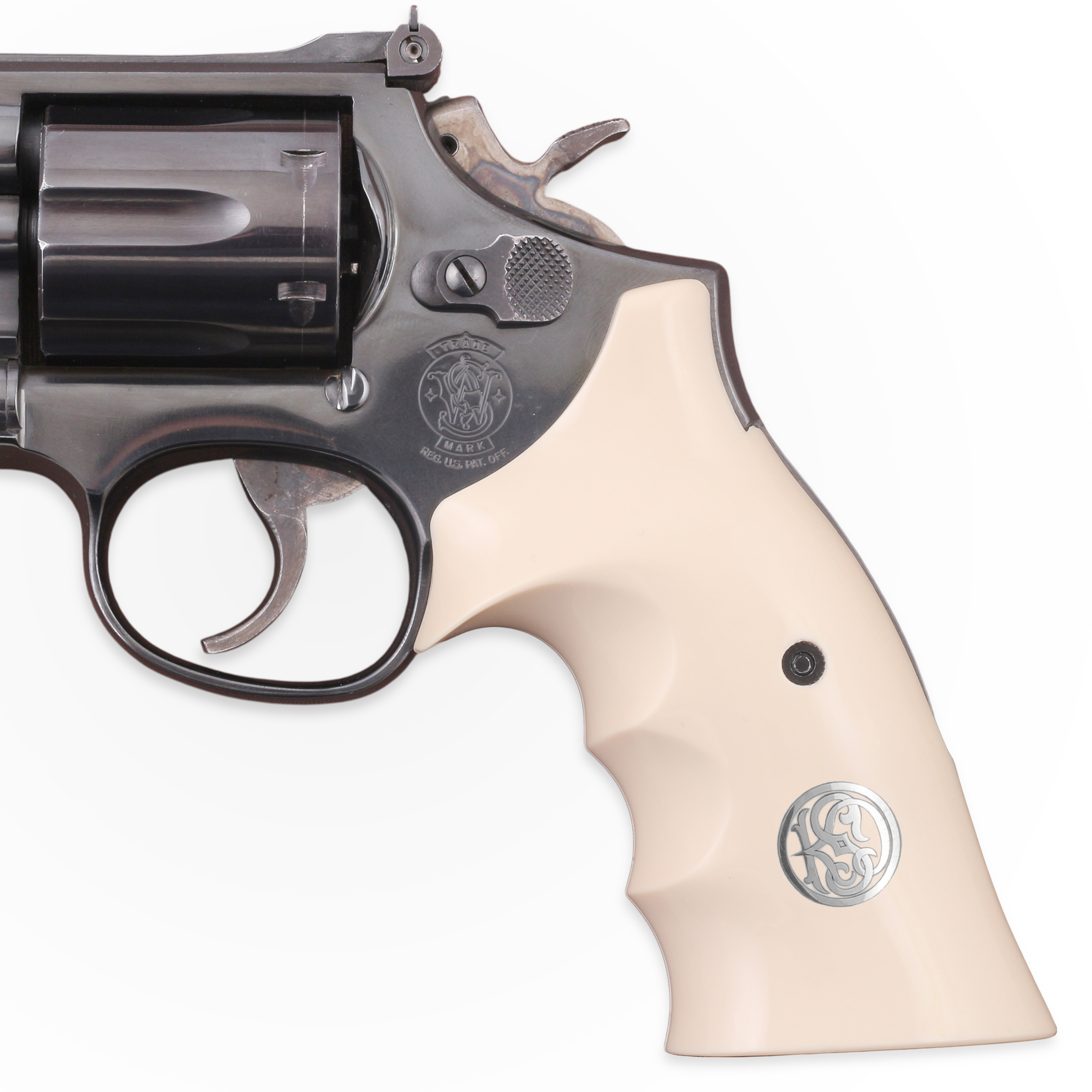 Smith Wesson K/L/X - Frame Round Butt Fildişi Akrilik Gümüş Logo 