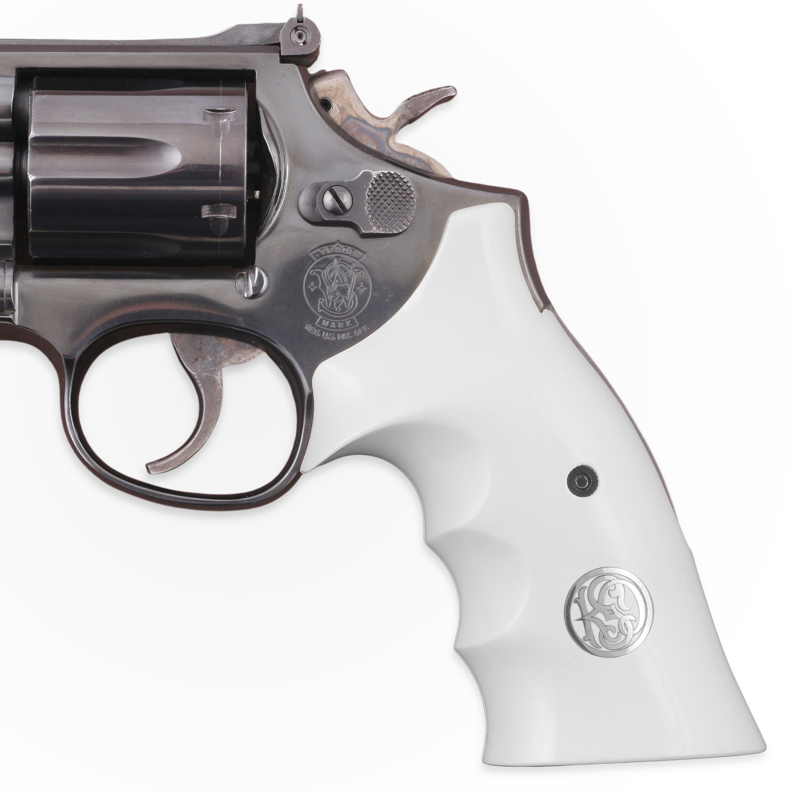 Smith Wesson K/L/X - Frame Round Butt Beyaz Akrilik Gümüş Logo 