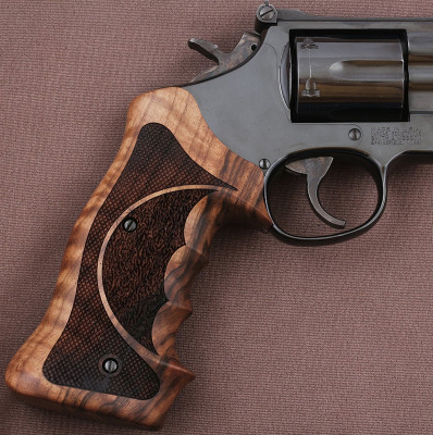 Smith Wesson K/L - Frame Square Butt Gül Ağacı Lazer Logo 