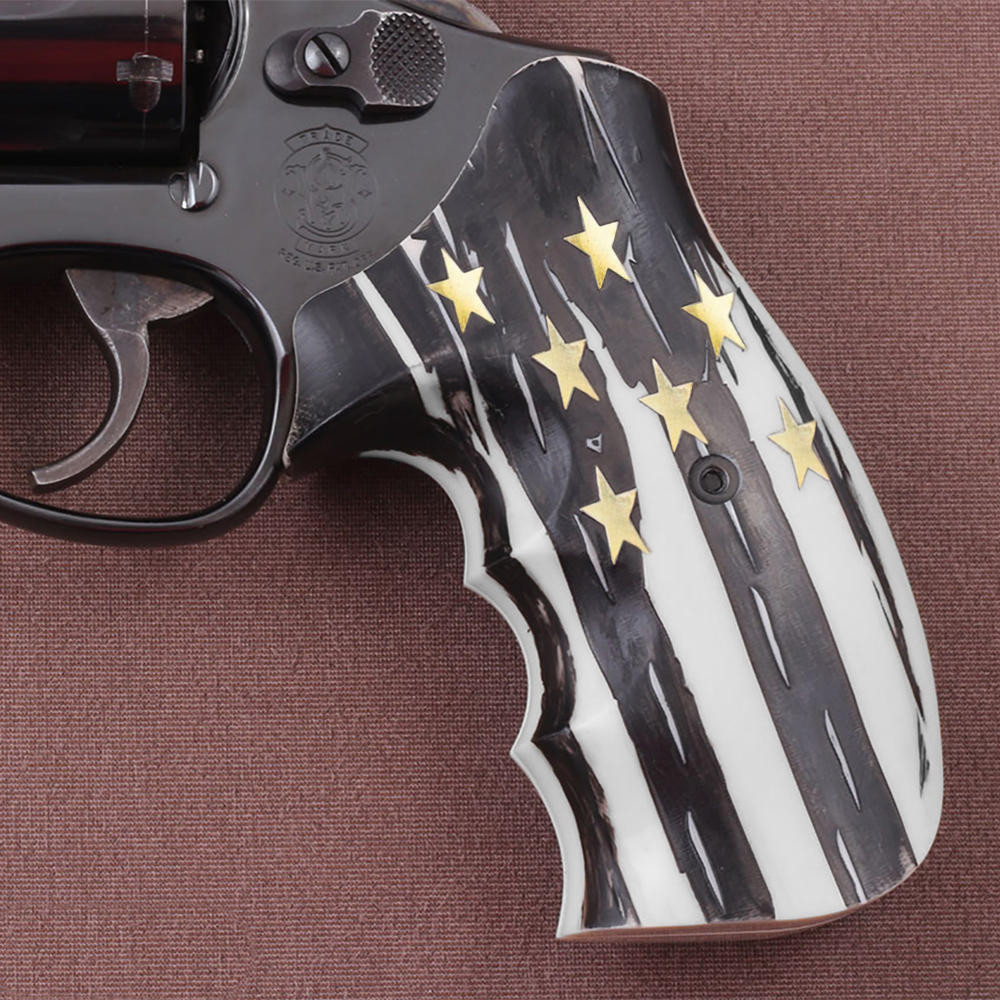 Smith Wesson K/L/X - Frame Round Butt Beyaz Akrilik Pirinç Logo 