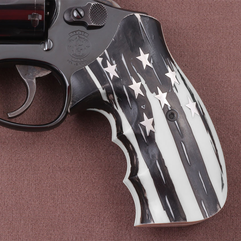 Smith Wesson K/L/X - Frame Round Butt Beyaz Akrilik Gümüş Logo 