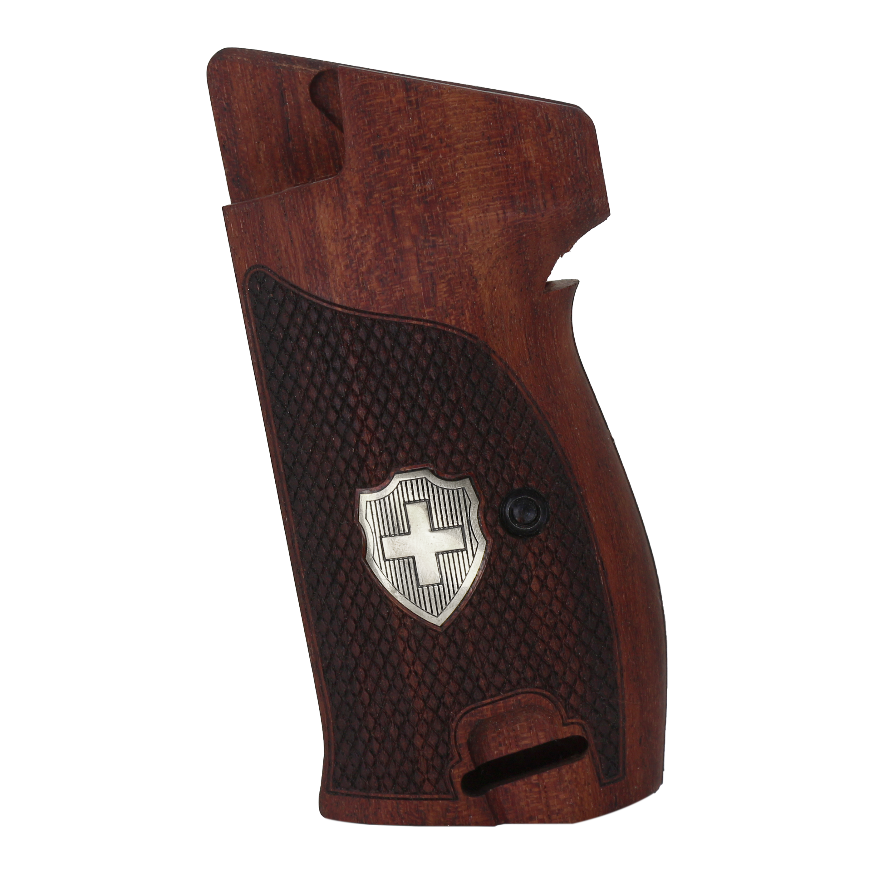 Sig P210-1 / P210-4 / P210-5 / P210-6 / DK M49 - With Lanyard Ring (Kordon Halkalı) Gül Ağacı Gümüş Logo 