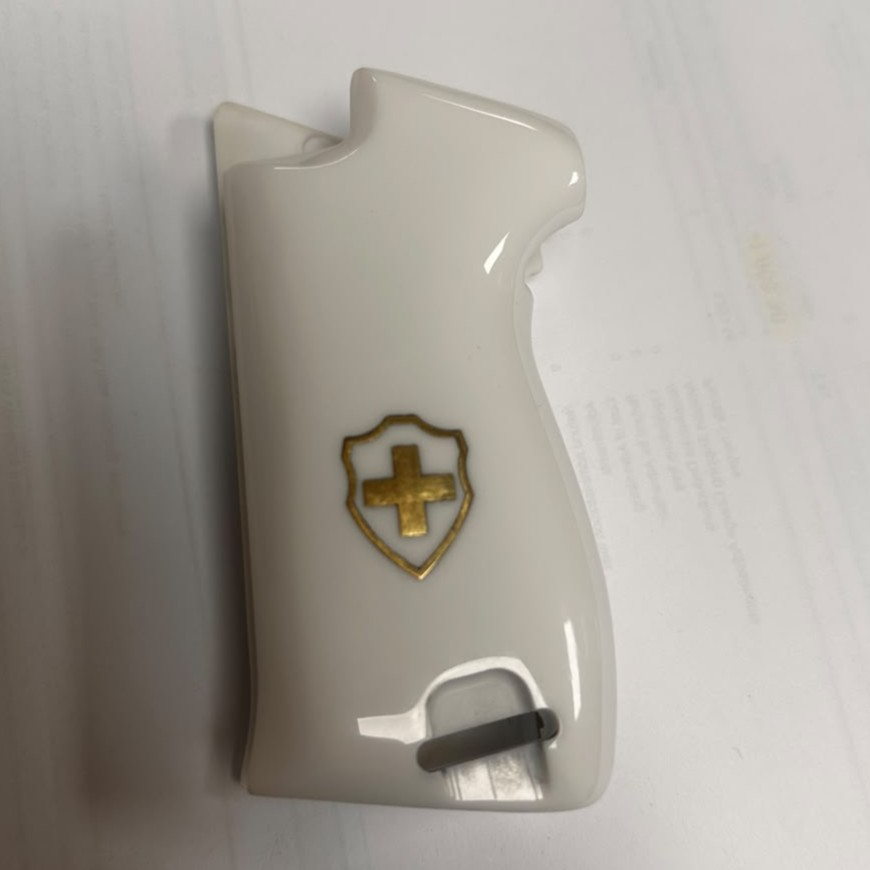 Sig P210-1 / P210-4 / P210-5 / P210-6 / DK M49 - With Lanyard Ring (Kordon Halkalı) Beyaz Akrilik Gümüş